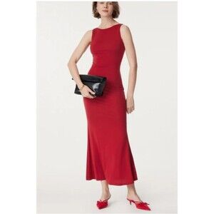 OGL Move MilkyTender Effortless Boatneck Mermaid Maxi Dress Red $75 retail Sz XL